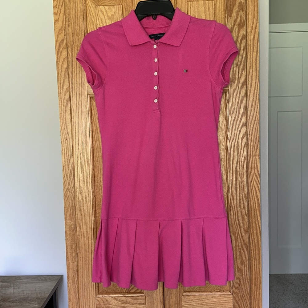 Girls’ pleated stretch mesh polo dress Tommy Hilfiger XL 16